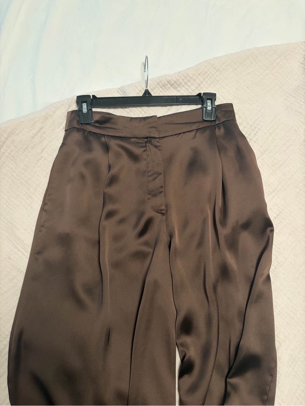 Zara Chocolate Brown Satin Balloon Trousers - Picture 3 of 3